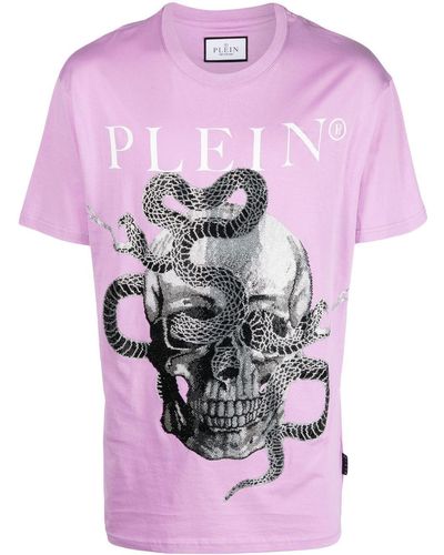 Philipp Plein T-Shirt mit Schlangen-Print - Pink