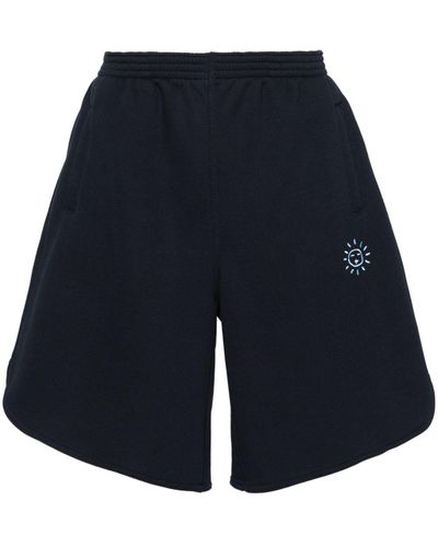 Societe Anonyme Logo-embroidered Cotton Shorts - Blue