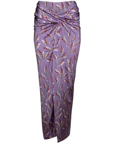 Rabanne Graphic-print Twisted Skirt - Purple