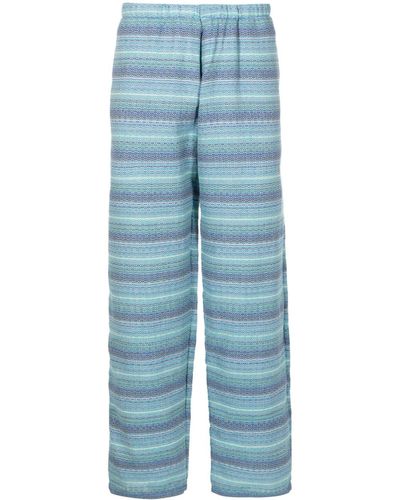 Amir Slama X Mahaslama Striped Jacquard Pants - Blue