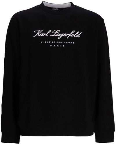 Karl Lagerfeld Logo-print Jersey Sweatshirt - Black