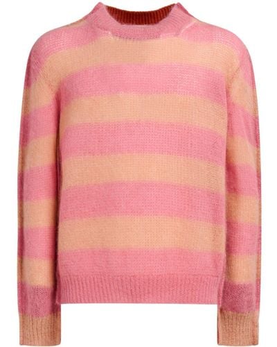 Marni Stripe-print Knit Jumper - Pink