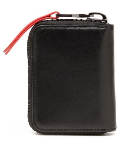 DIESEL Leather Key Holder With Logo Zip - Black