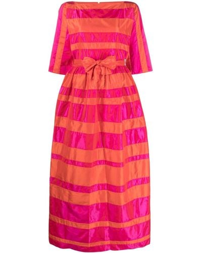 Daniela Gregis Striped Flared Long Dress - Pink
