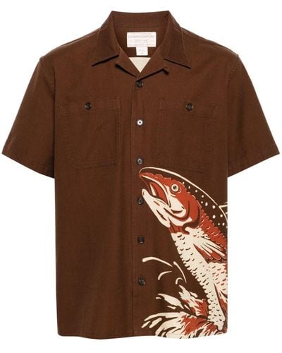 Filson Camisa con estampado de peces - Marrón
