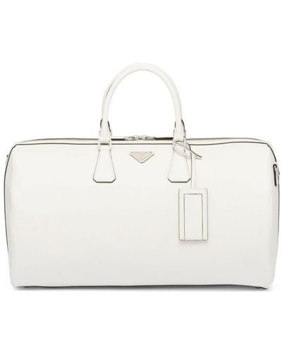 Prada Handtasche mit Triangel-Logo - Weiß