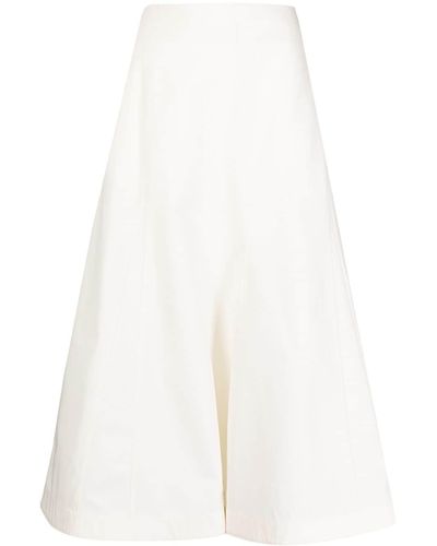 Jil Sander High-rise Cotton A-line Skirt - White