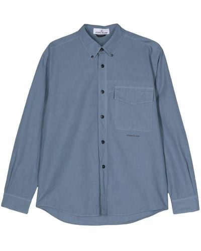 Stone Island Camisa con logo estampado - Azul