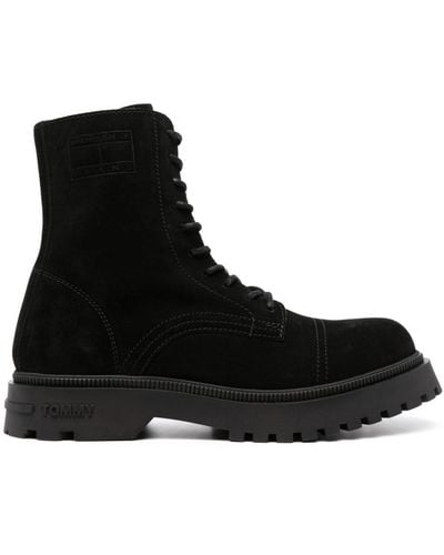 Tommy Hilfiger Lace-up Suede Boots - Black