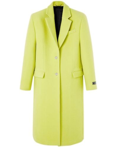 Versace Notched-lapels Single-breasted Coat - Yellow