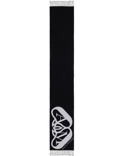 Alexander McQueen Sjaal Met Logo Intarsia - Zwart