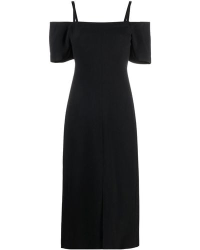 Victoria Beckham Off-shoulder Midi Dress - Black