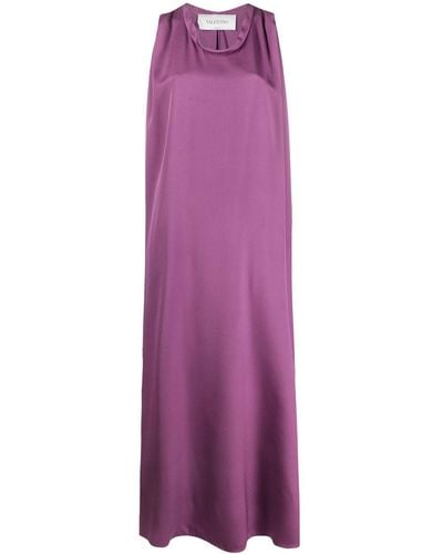 Valentino Garavani Ankle-length Silk Dress - Purple