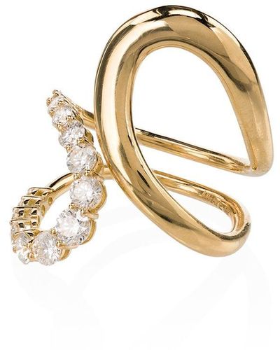 Melissa Kaye 18kt Yellow Gold Aria Jane Twist Diamond Ring - Metallic