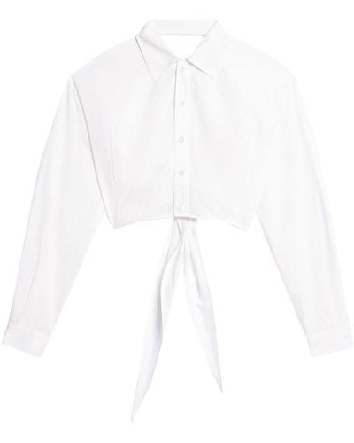 Ami Paris Cropped-Hemd mit Schnürung - Weiß
