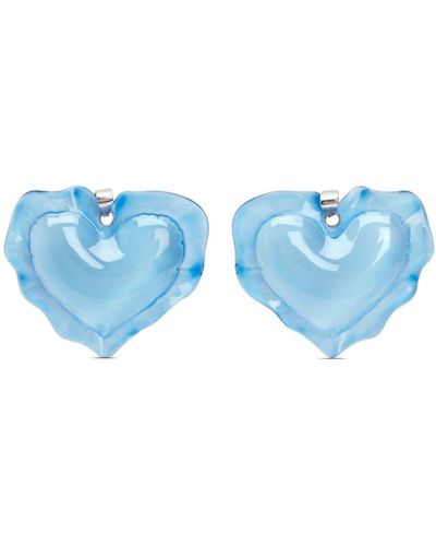 Nina Ricci Cushion Heart Earrings - Blue