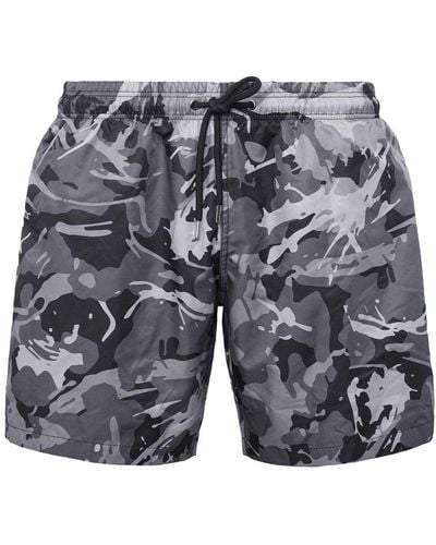 Philipp Plein Camouflage-print Swim Shorts - Gray