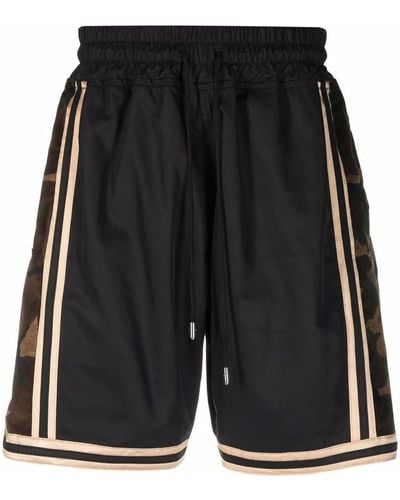 Just Don Camo Detail Shorts - Black