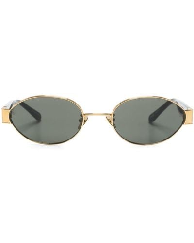 Linda Farrow Sadie Oval-frame Sunglasses - Gray