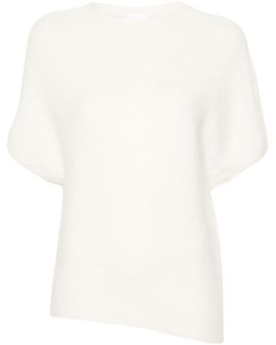 Christian Wijnants Klanni Asymmetric Knitted T-shirt - White