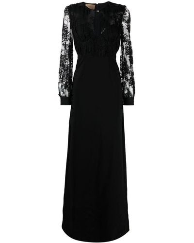 Gucci Lace-embellished Evening Dress - Black