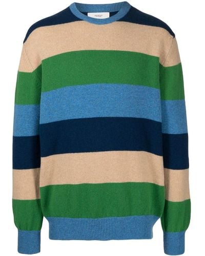 Pringle of Scotland Striped Round Neck Sweater - Green