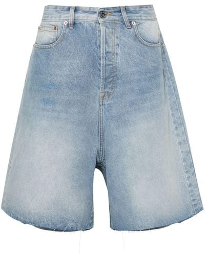 Vetements Halbhohe Jeans-Shorts mit weitem Bein - Blau