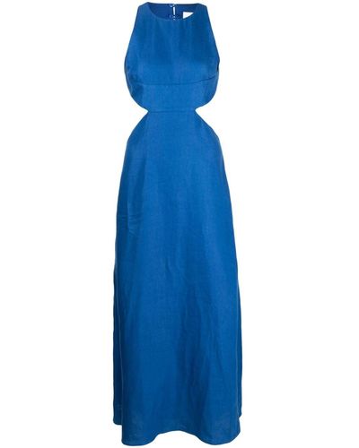 Bondi Born Miramar Kleid aus Bio-Leinen - Blau