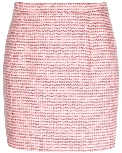 Alessandra Rich Checked Tweed Miniskirt - Pink
