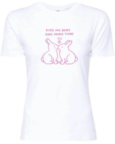 Vetements Kissing Bunnies Cotton T-shirt - ホワイト