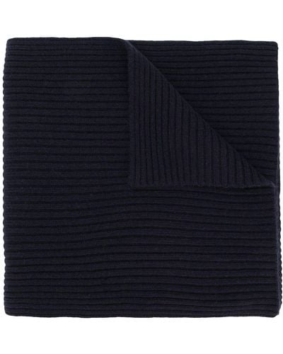 N.Peal Cashmere Short Ribbed Scarf - Blue