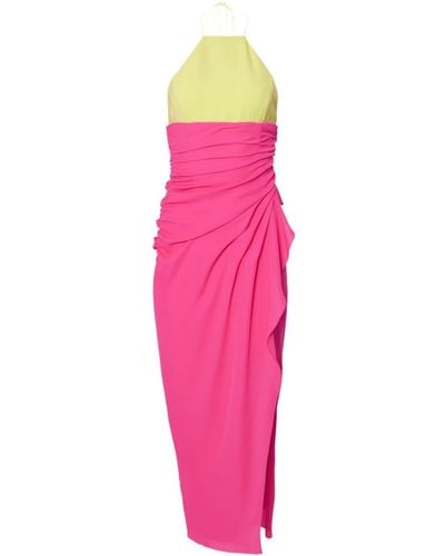 Carolina Herrera Ruched-detailing Halterneck Dress - Pink