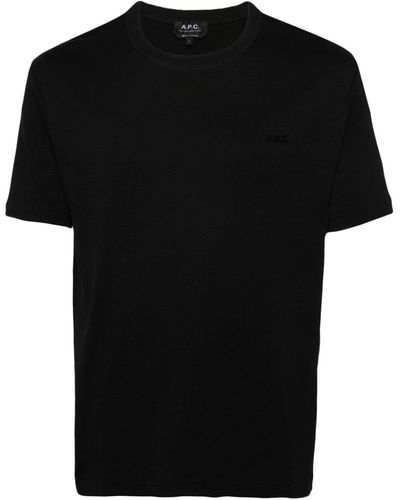 A.P.C. フロックロゴ Tシャツ - ブラック