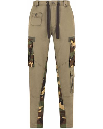 Dolce & Gabbana Camouflage Paneled Pants - Green