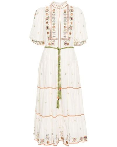 ALÉMAIS Lovella Mini-jurk Met Geborduurde Bloemen - Wit