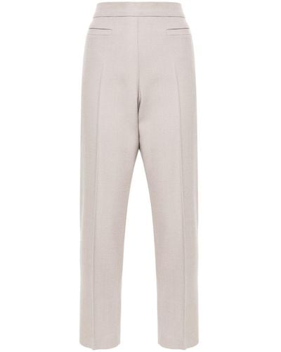Fendi Wool-blend Cropped Trousers - Grey