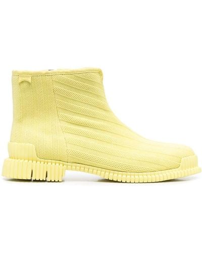 Camper Ribbed-knit Ankle Boots - Yellow