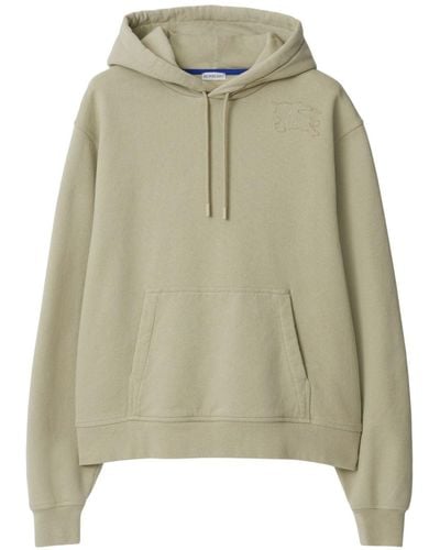Burberry Ekd-embroidery Cotton Hoodie - Green
