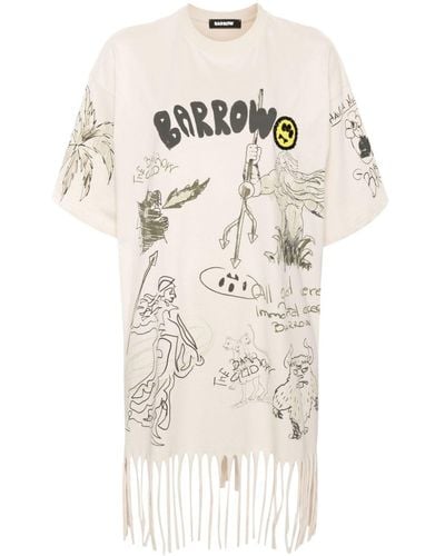 Barrow Doodle-print T-shirt Mini Dress - Natural