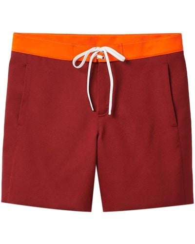Miu Miu Pantalones cortos con cinturilla en contraste - Rojo