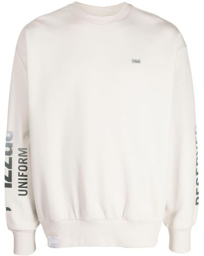 Izzue Logo-print Crew-neck Sweatshirt - White