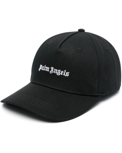Palm Angels Logo-Embroidered Cotton Cap - Black
