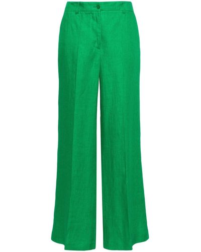P.A.R.O.S.H. High-waist Wide-leg Linen Pants - Green