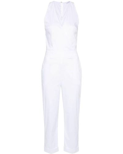 Patrizia Pepe V-neck Poplin Jumpsuit - White