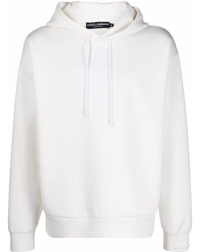 Dolce & Gabbana Hoodie mit V-Ausschnitt - Weiß