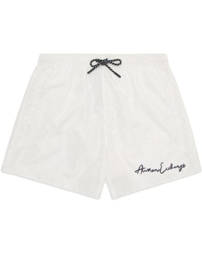 Armani Exchange Logo-print Swim Shorts - White