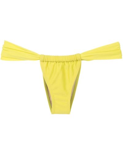 Amir Slama Gathered Low-waisted Bikini Bottoms - Yellow