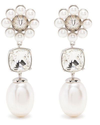 Shrimps Terry Faux Pearl-embellished Earrings - White