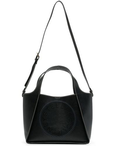 Stella McCartney Logo-perforated Leather Crossbody Bag - Black