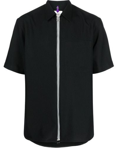 OAMC Ian Short-sleeve Virgin-wool Shirt - Black